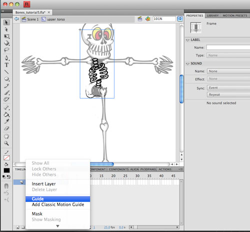 Screenshot of the Adobe Animate software