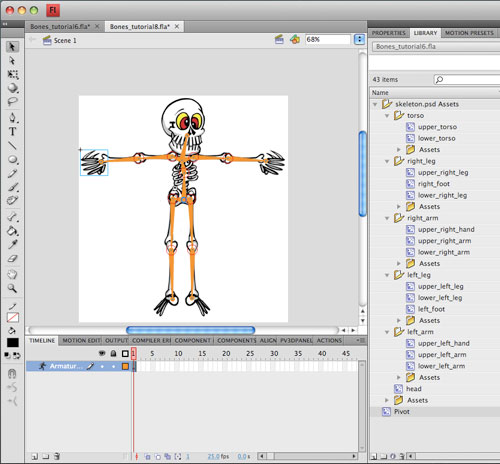 Screenshot of the Adobe Animate software