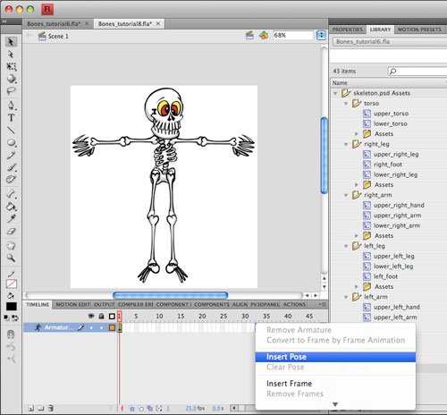 Screenshot of the Adobe Animate software