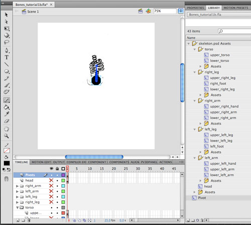 Screenshot of the Adobe Animate software