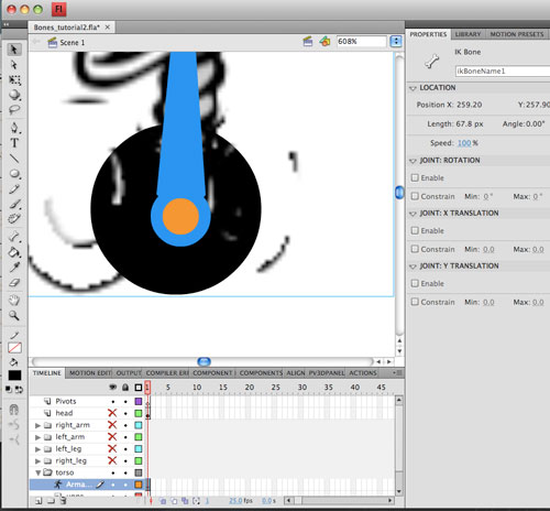 Screenshot of the Adobe Animate software