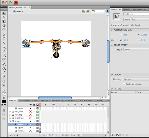 Screenshot of the Adobe Animate software