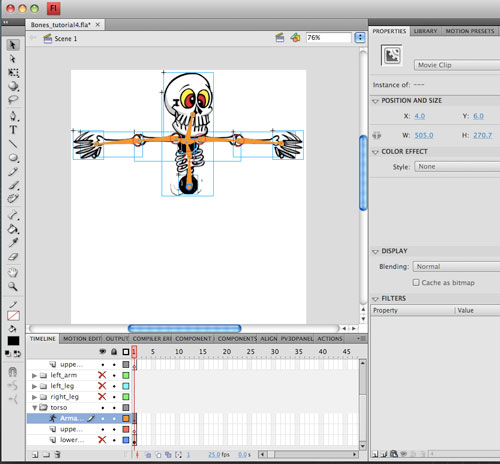 Screenshot of the Adobe Animate software