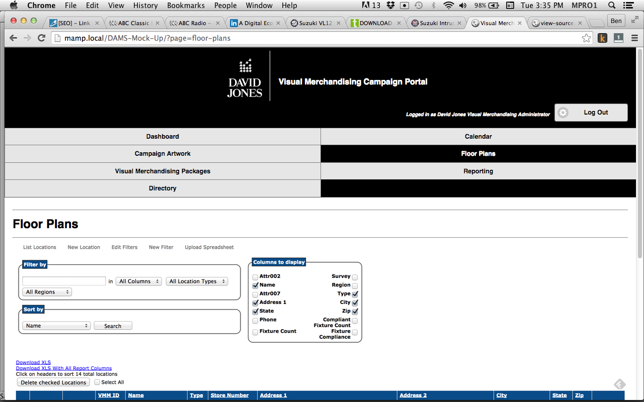 David Jones Visual Merchandising Platform